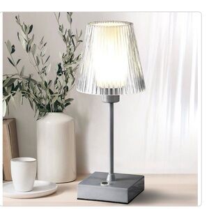 New Jonathan Y Oscar 12.5 in LED dimmable Table Lamp with Clear Pleated Shade